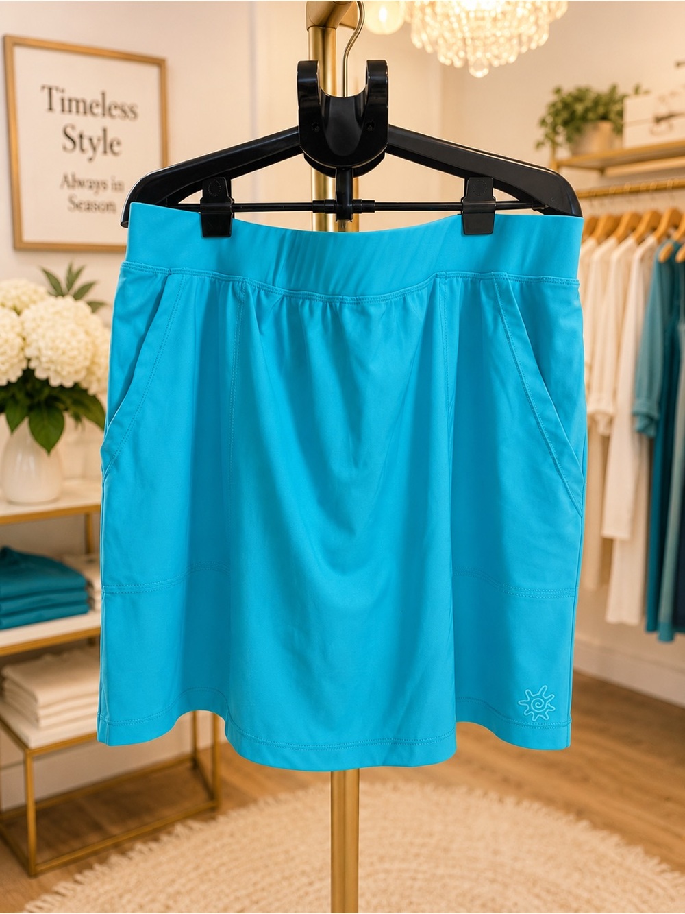 UV Skinz UPF 50+ Turquoise Performance Skort Size 2XL NWT Built-In Shorts